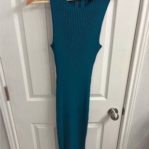 Chelsea28 Ribbed Sleeveless Maxi Body Con Dress in Electric Blue